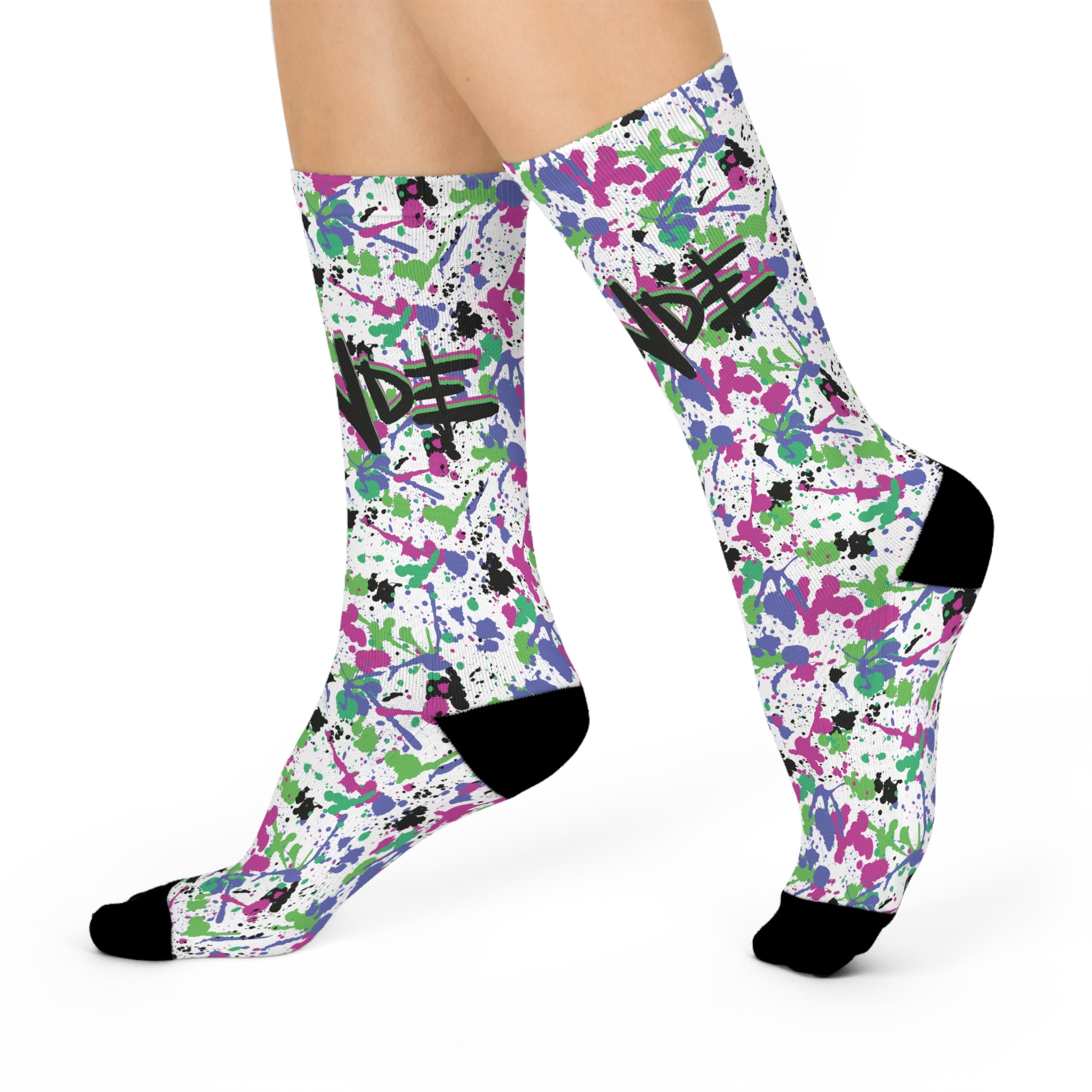 Splash of Life (Purple) Cushioned Crew Socks