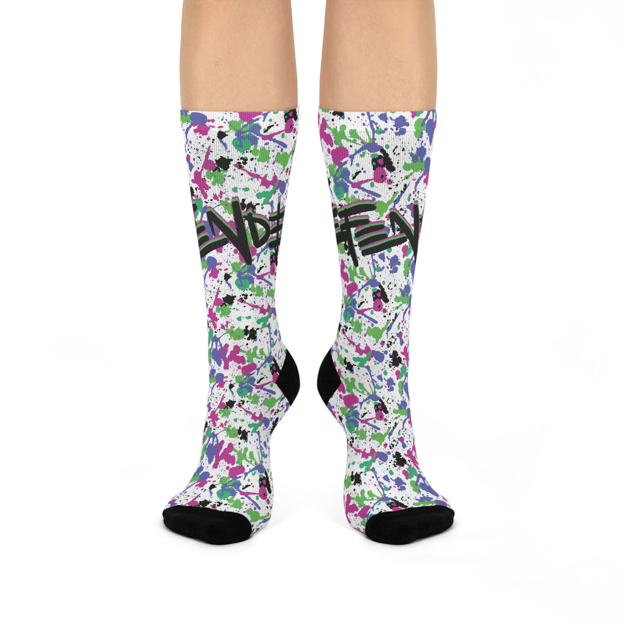 Splash of Life (Purple) Cushioned Crew Socks