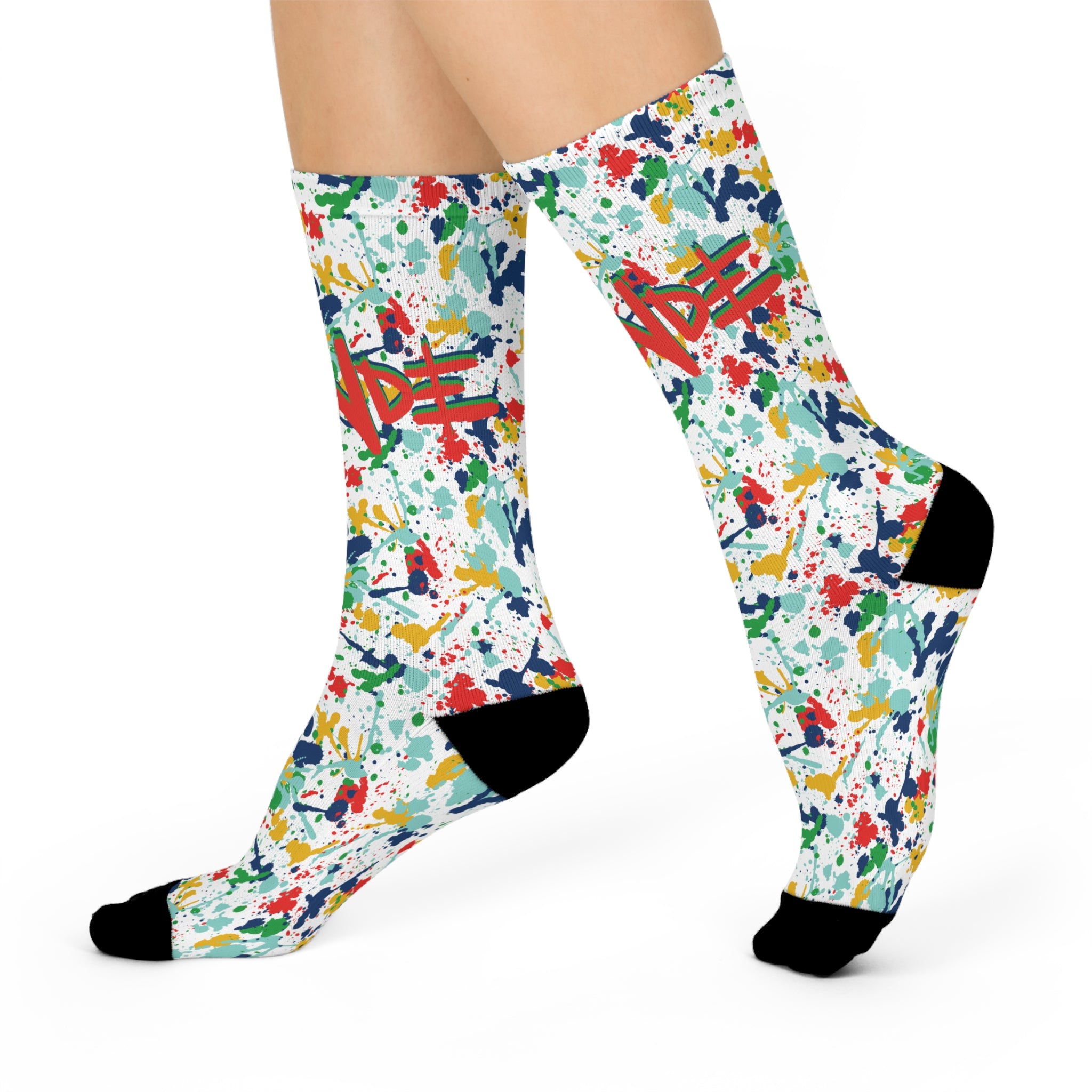 Splash of Life (RED) Cushioned Crew Socks