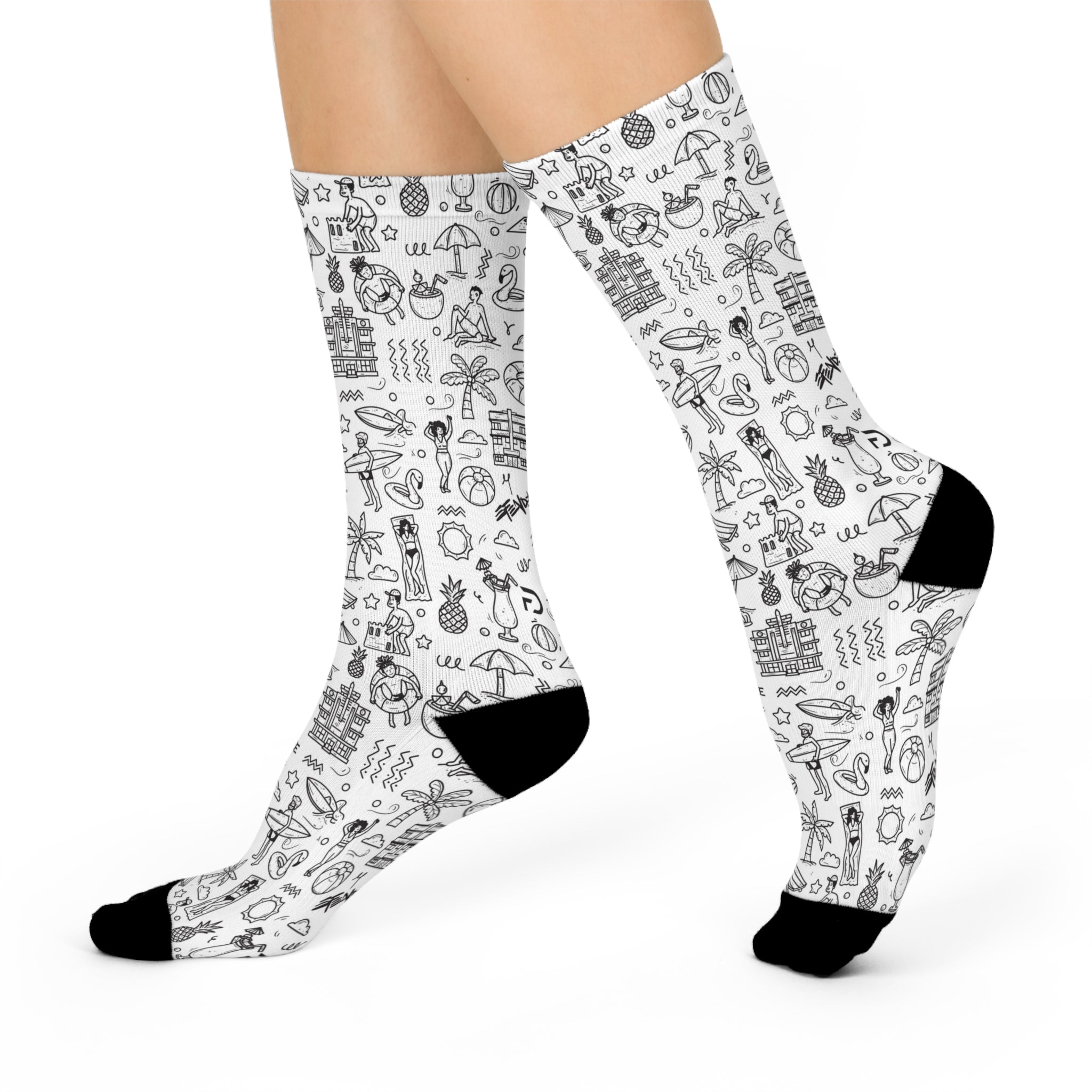 Summer Time Fun Cushioned Crew Socks