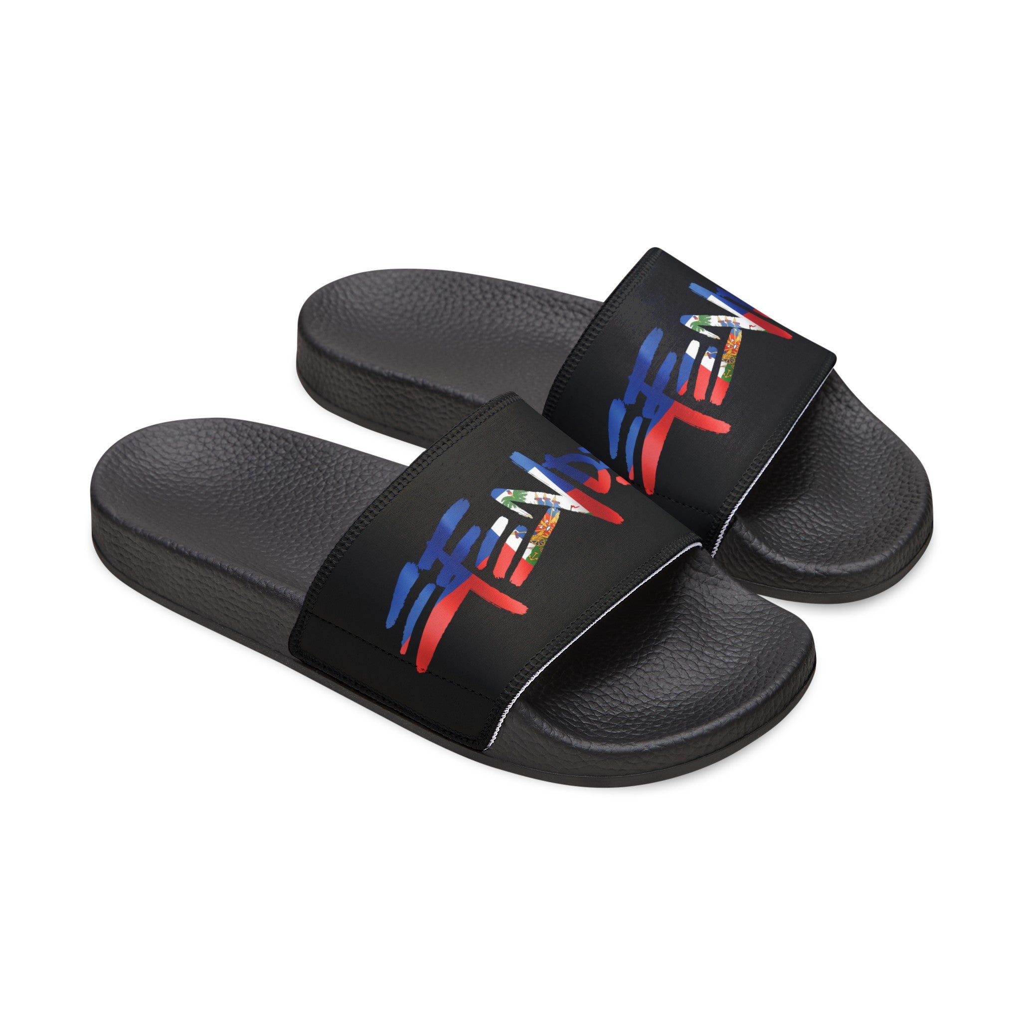 Black Haitian Flag EFENDEE Slide Sandals