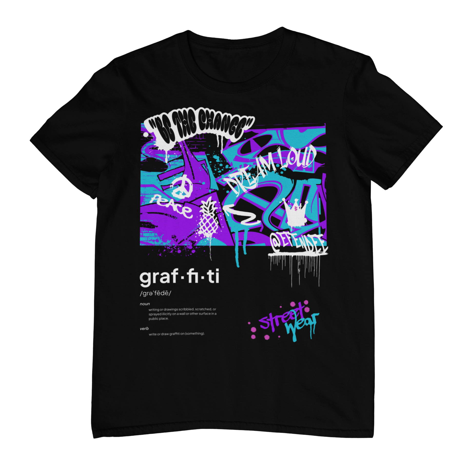 Graffitti Black Tee