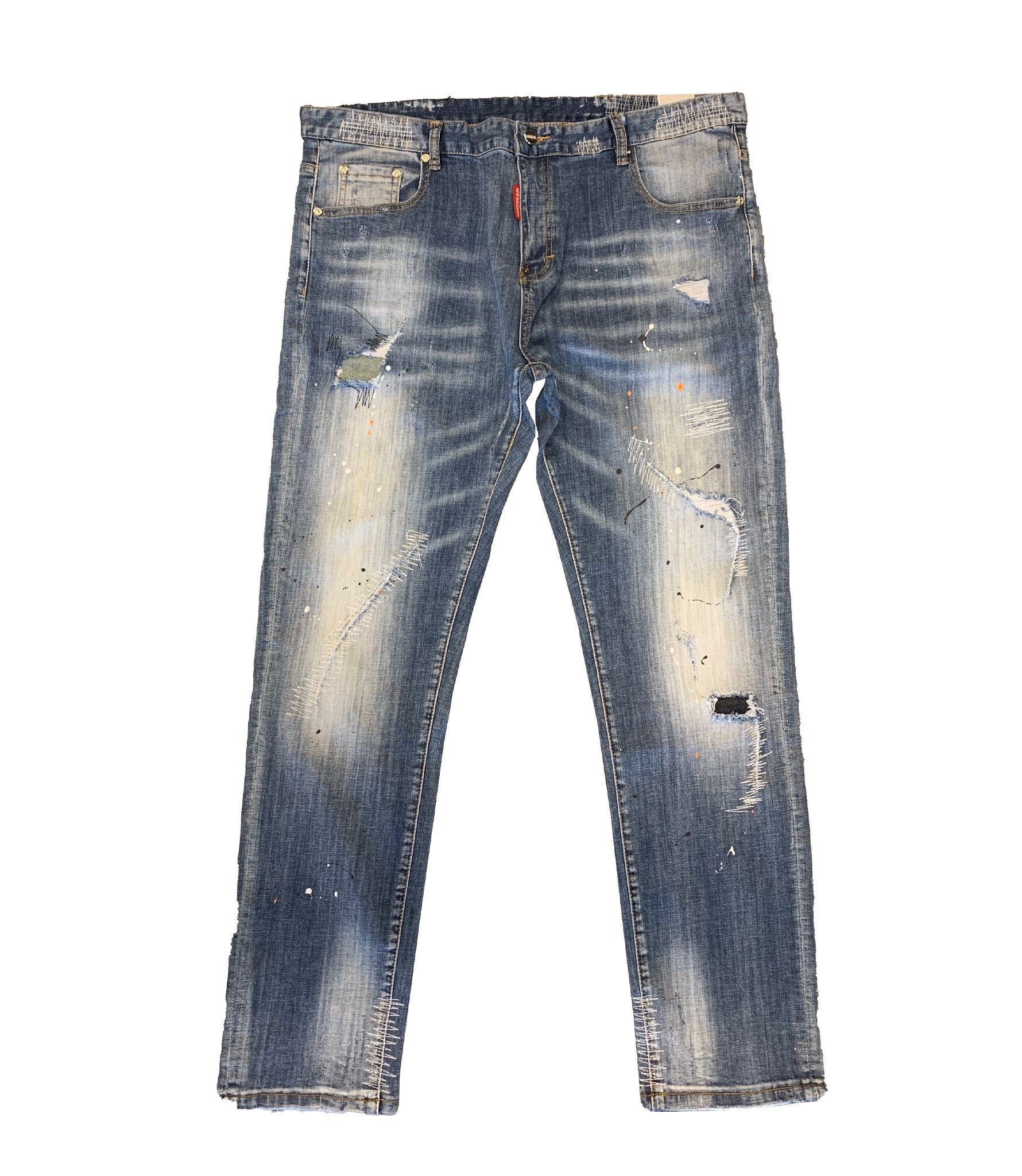 Painted Mens Ripped Jeans