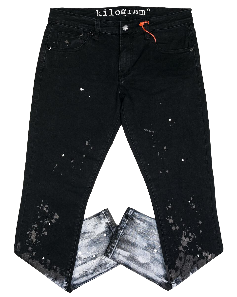 Black Wash Splatter Jeans